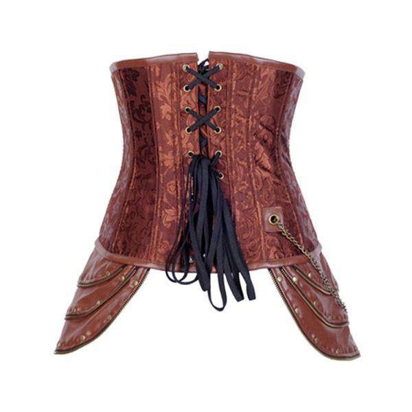 Red Steampunk Corset With Chains
