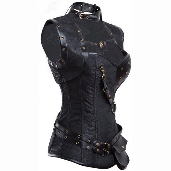 Steampunk Corset Top with Jacket and Belt – Charmian Corset
