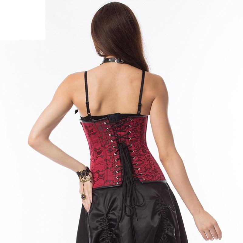 Eartha Custom Made Brocade Gothic Overbust Corset with Shoulder Straps