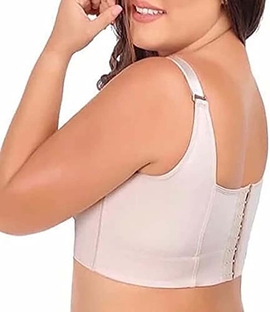 Fashion Deep Cup Bra Hidden Back Fat Side Compression Full Back Coverage  Bras Plus Size for Women Posture, gray : : Fashion